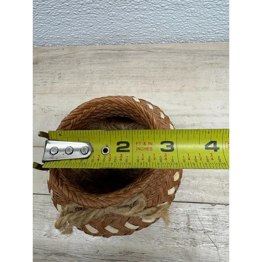 Vtg Set Of 2 Tarahumara Pine Needles Basket Handmade IN USA